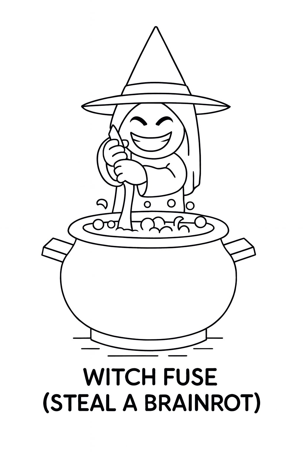 Kleurplaat van witch fuse (steal a brainrot), variant 2