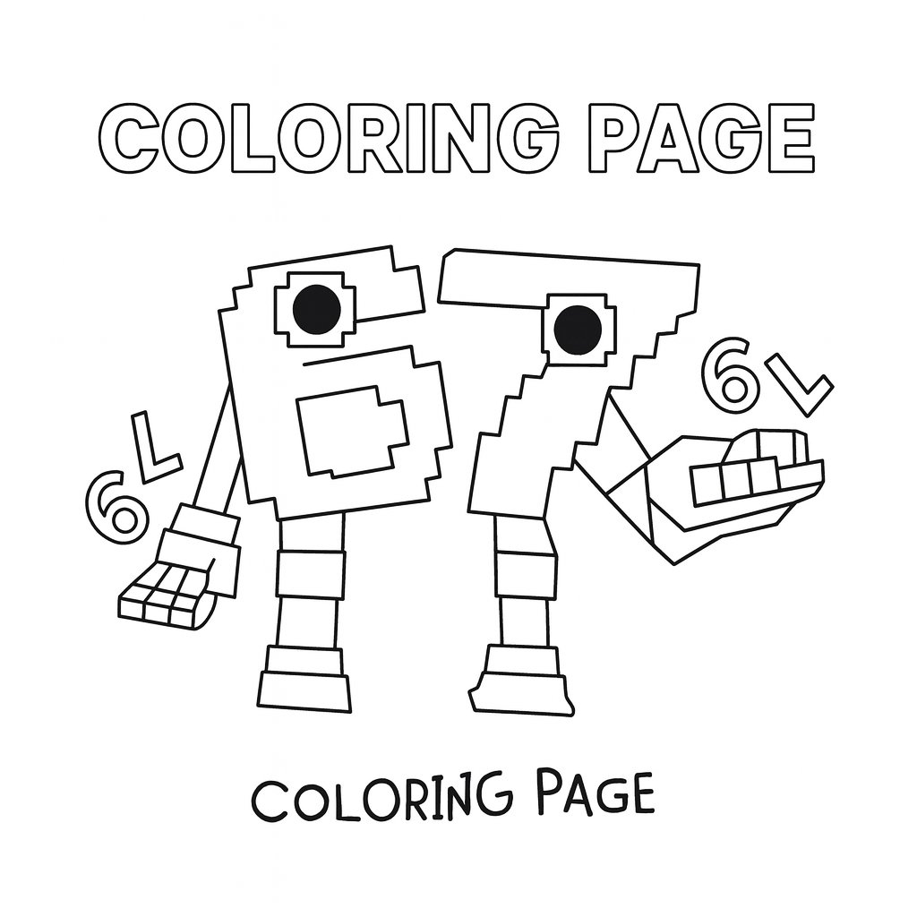 Kleurplaat van 6 7 coloring page, variant 3