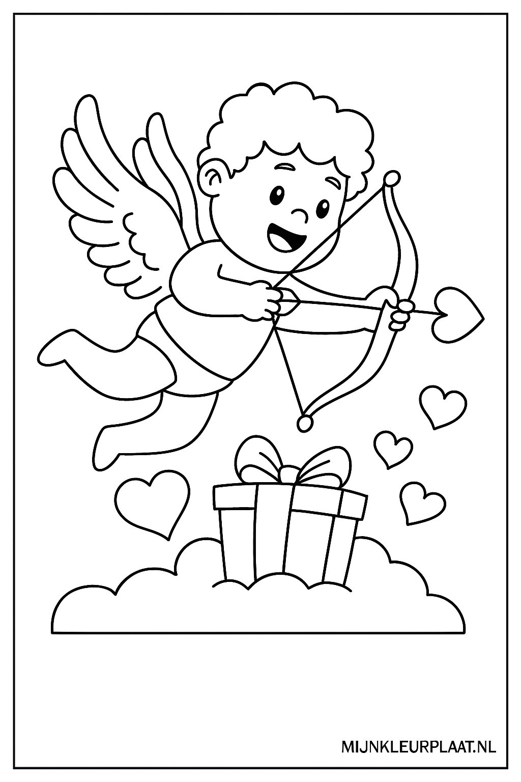 Plantilla de Colorear Gratis del Día de San Valentín - Variante 4 Plantilla para Niños