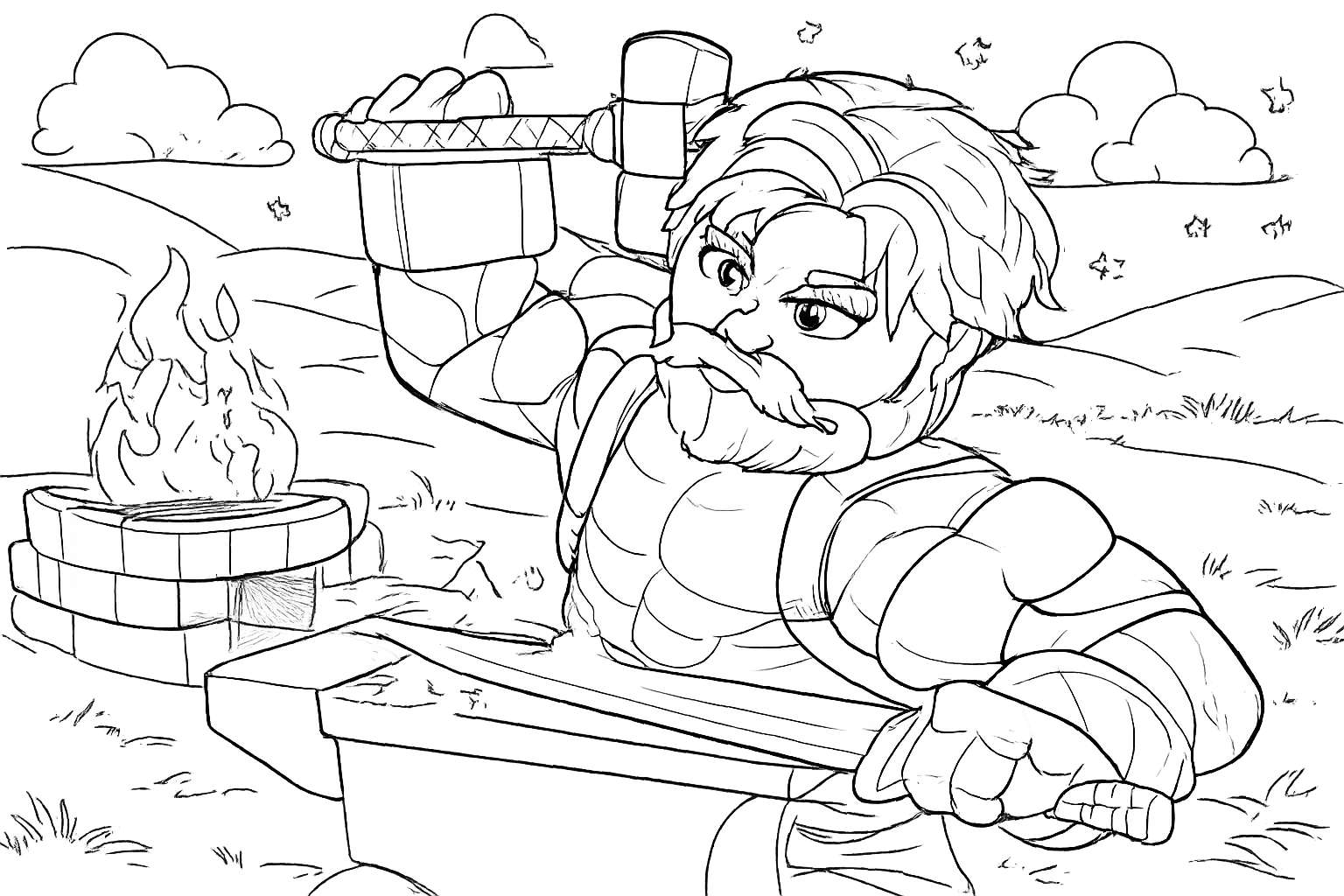 The Forge Roblox coloring page line art