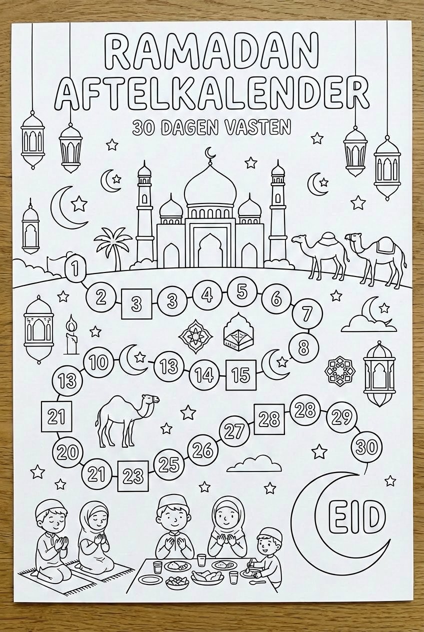 Ramadan Kalander coloring page line art