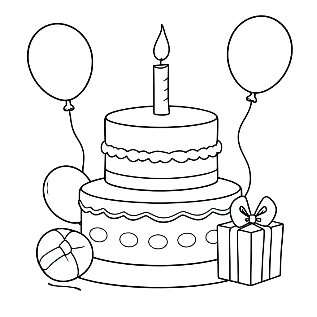 17 jaar taart coloring page for children
