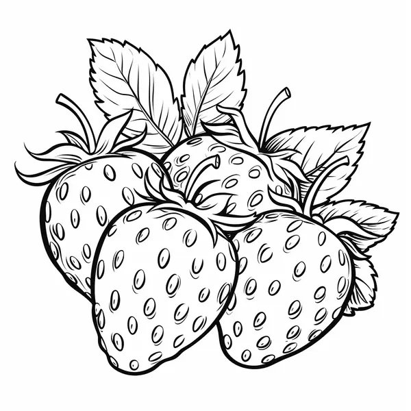 4 Fraises coloring page for children