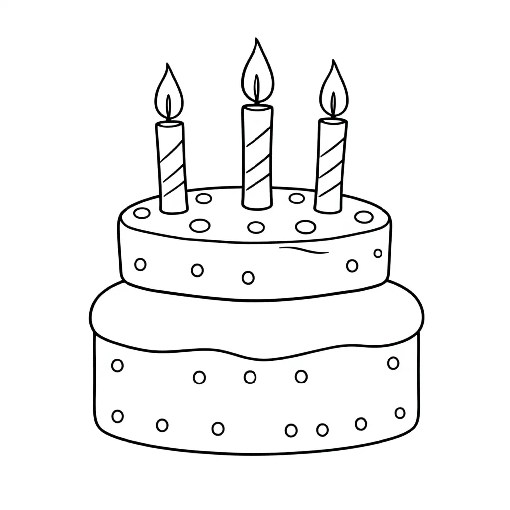 een taart kleurplaat voor kinderen
