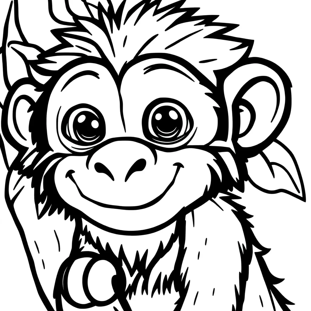 Aap Jungle Wilde Dieren Natuur coloring page for children