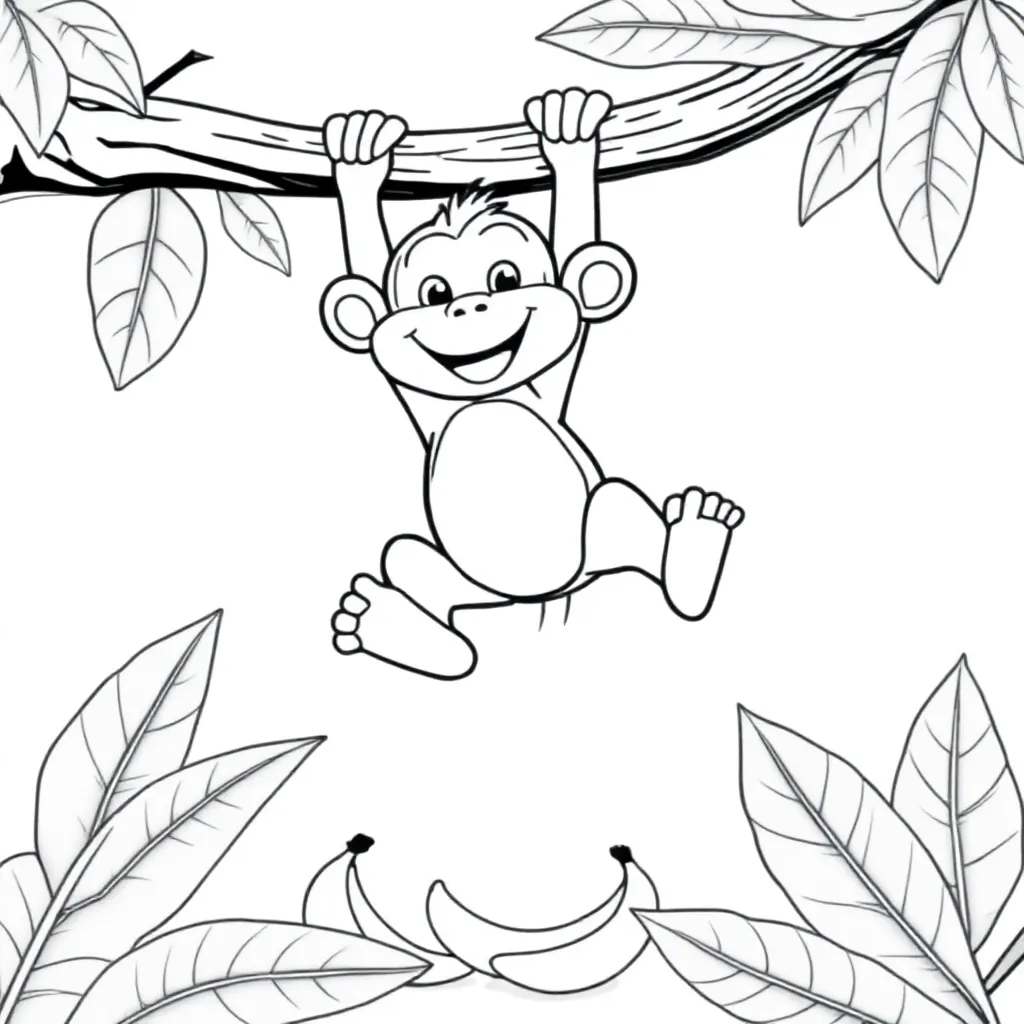 Feuille de coloriage gratuite singe Feuille de coloriage pour enfants