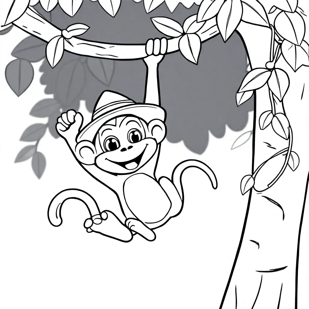 Feuille de coloriage gratuite singe Feuille de coloriage pour enfants