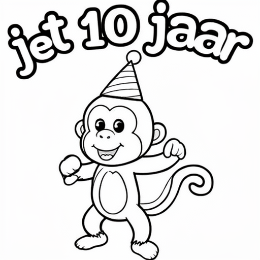 aap met feesthoedje