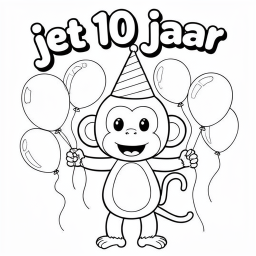 aap met feesthoedje