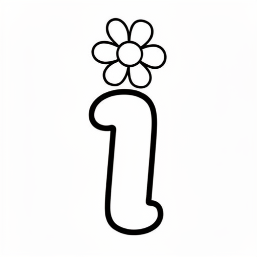 Alleen de letter, waarbij letters zomers versierd zijn en de puntje 1 bloemetje is kleurplaat voor k