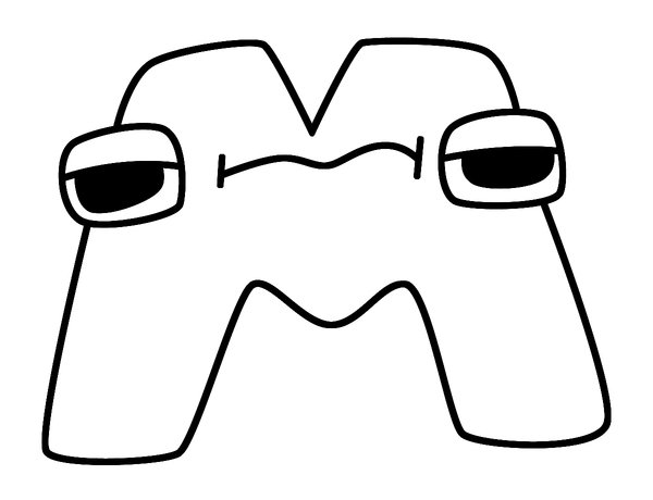 Alphabet Lore Letra M coloring page for children