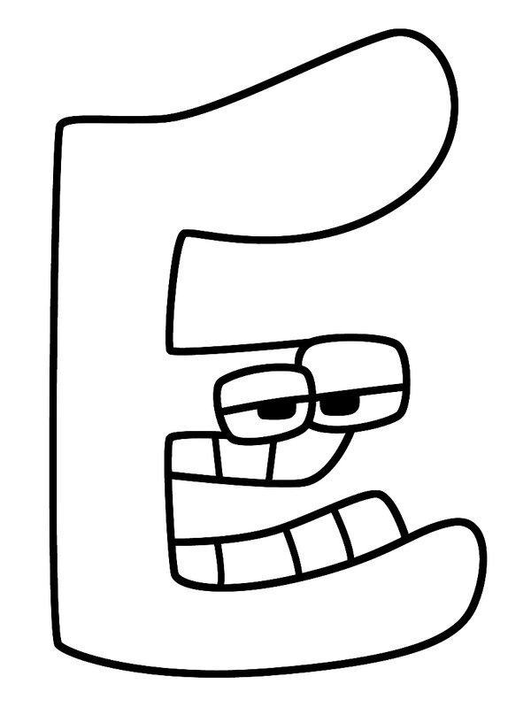 Alphabet Lore Letter E coloring page for children
