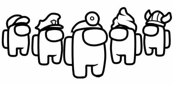 Among Us Different Jobs coloring page for children