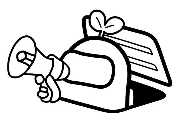 Among Us Speakerphone coloring page for children