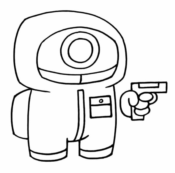 Among Us Squid Game coloring page for children