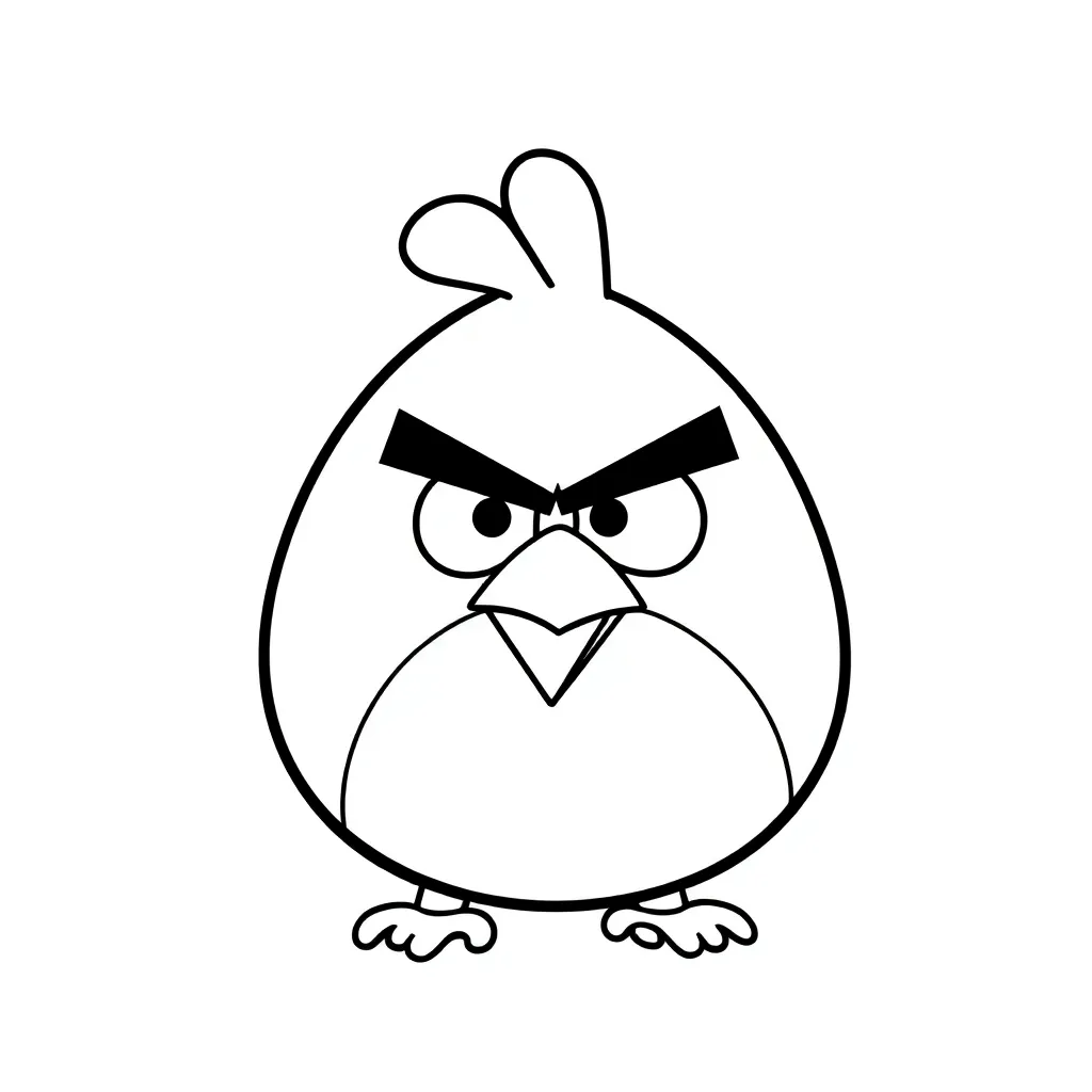 Kostenlose Angry Birds Malvorlage - Cartoon Vögel, wütend, Blätter-Malvorlage