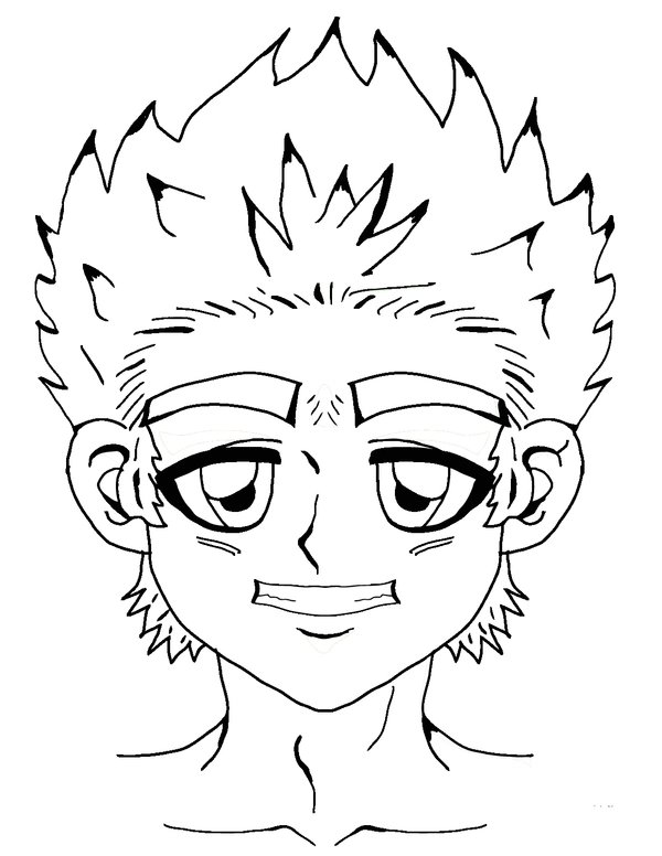 Anime Garcon coloring page for children
