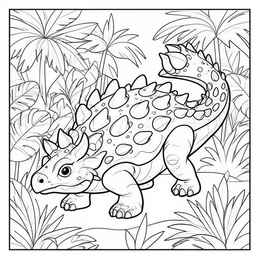 ankylosaurus kleurplaat voor kinderen