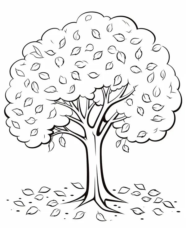 Arbre d'automne coloring page for children