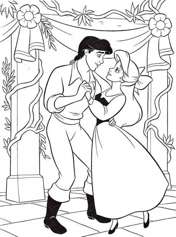 Ariel Danst Prins coloring page for children