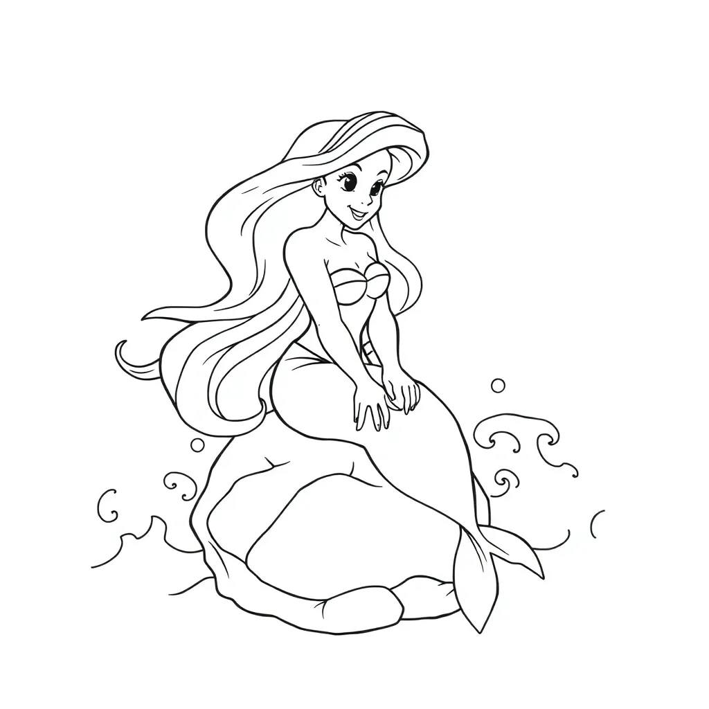 Ariel coloring page for children