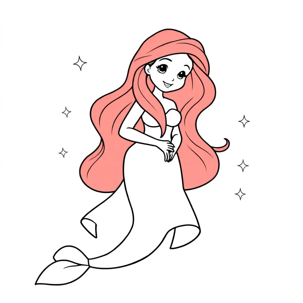 Ariel kleurplaat voor kinderen