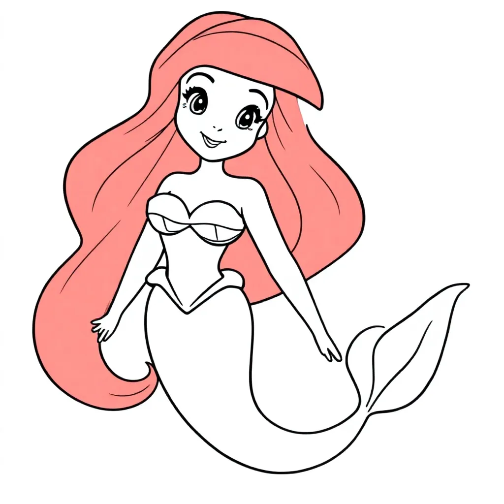 Ariel kleurplaat voor kinderen