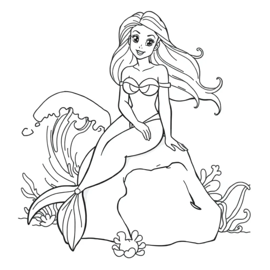 Ariel coloring page for children