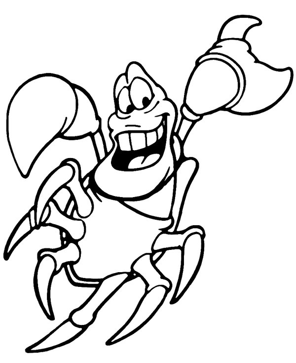 Ariel Sebastian coloring page for children