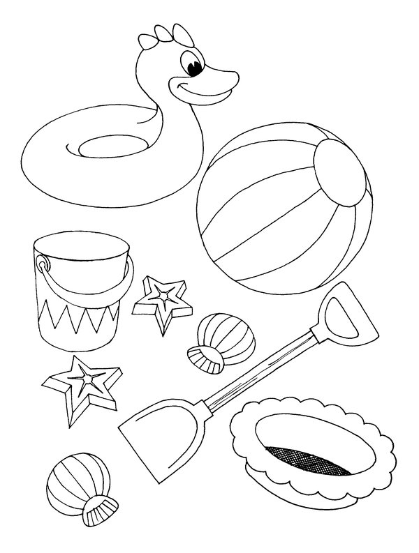 Articulos De Playa coloring page for children