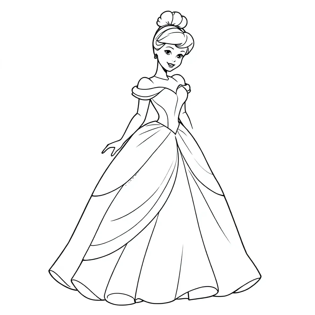 Assepoester Sprookje Disney Prinses Klassieke Animatie Fantasie coloring page for children