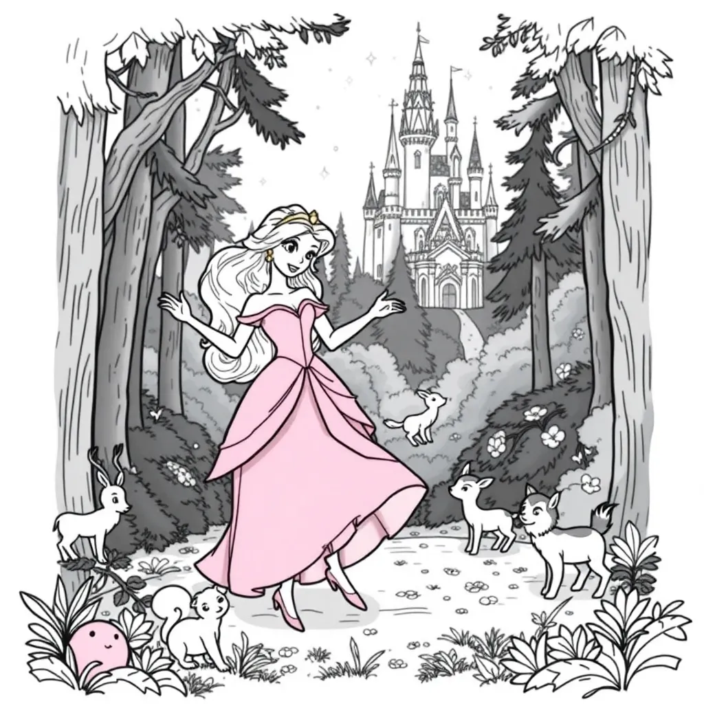 Aurora coloring page for children