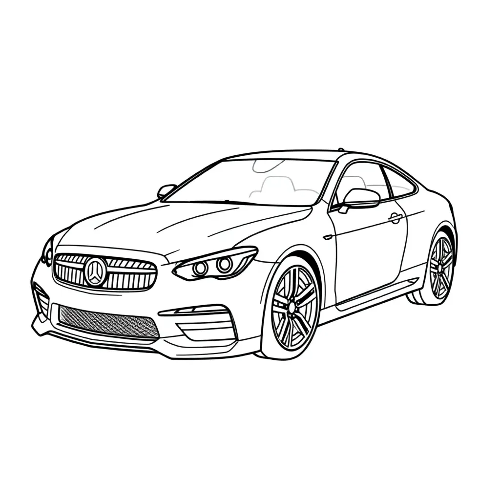 Free Car Coloring Page - Creative Kids' Activity - Vehicle Design Coloring