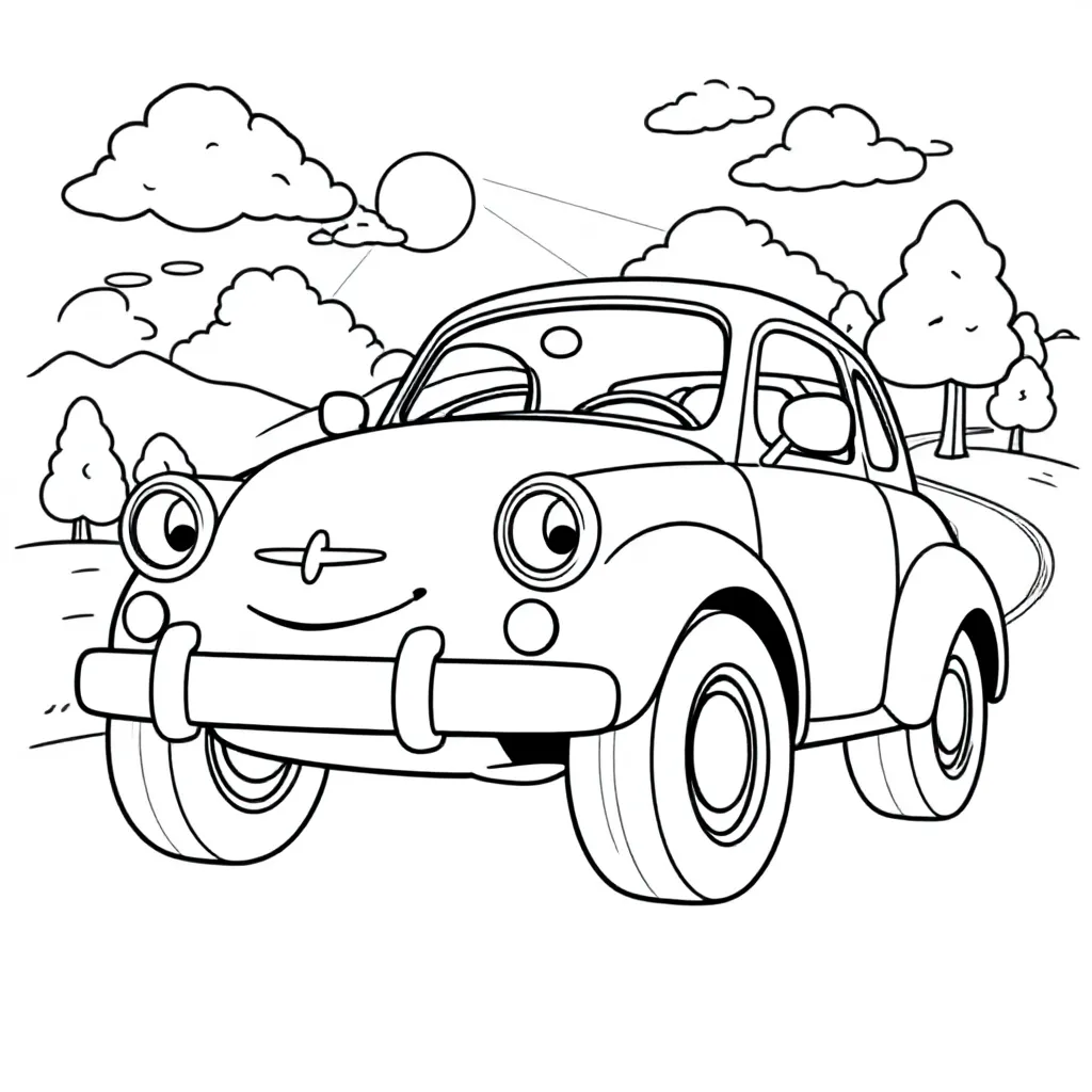 Auto coloring page for children
