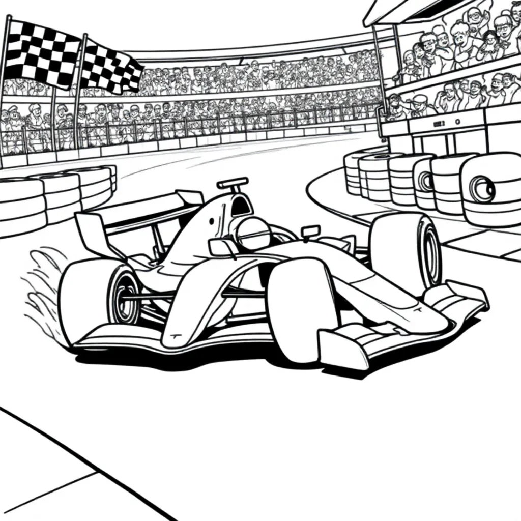 Auto Racewagen Formule Snelheid Sportauto coloring page for children