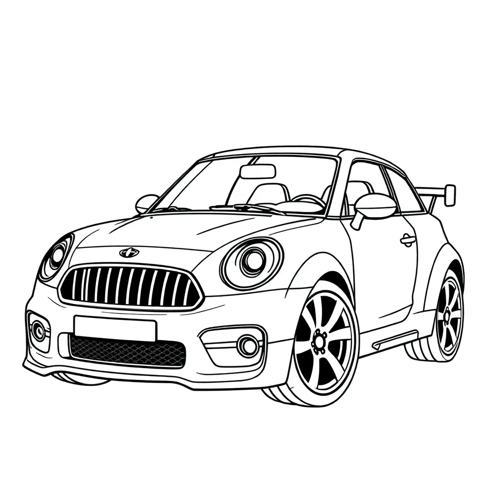 Free Car Coloring Page - Sports Vehicle Coloring Pages - Creative Coloring Pages