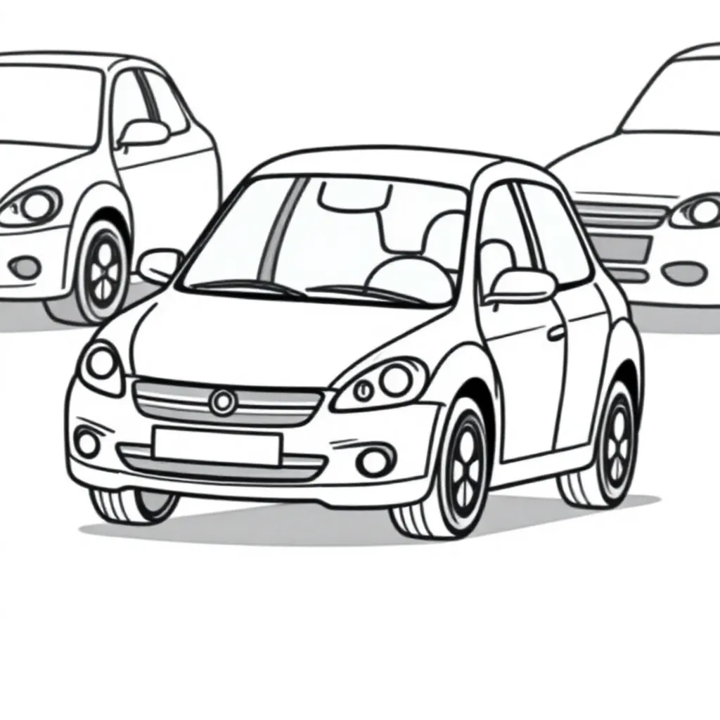 Autos kleurplaat voor kinderen