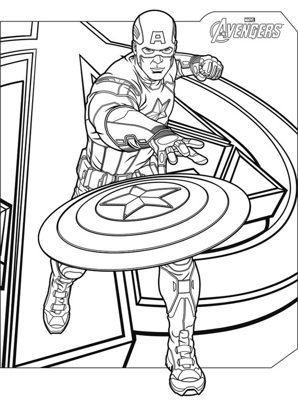 Avengers Captain America coloring page for children