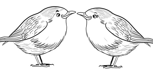 Aves Pareja De Robin coloring page for children