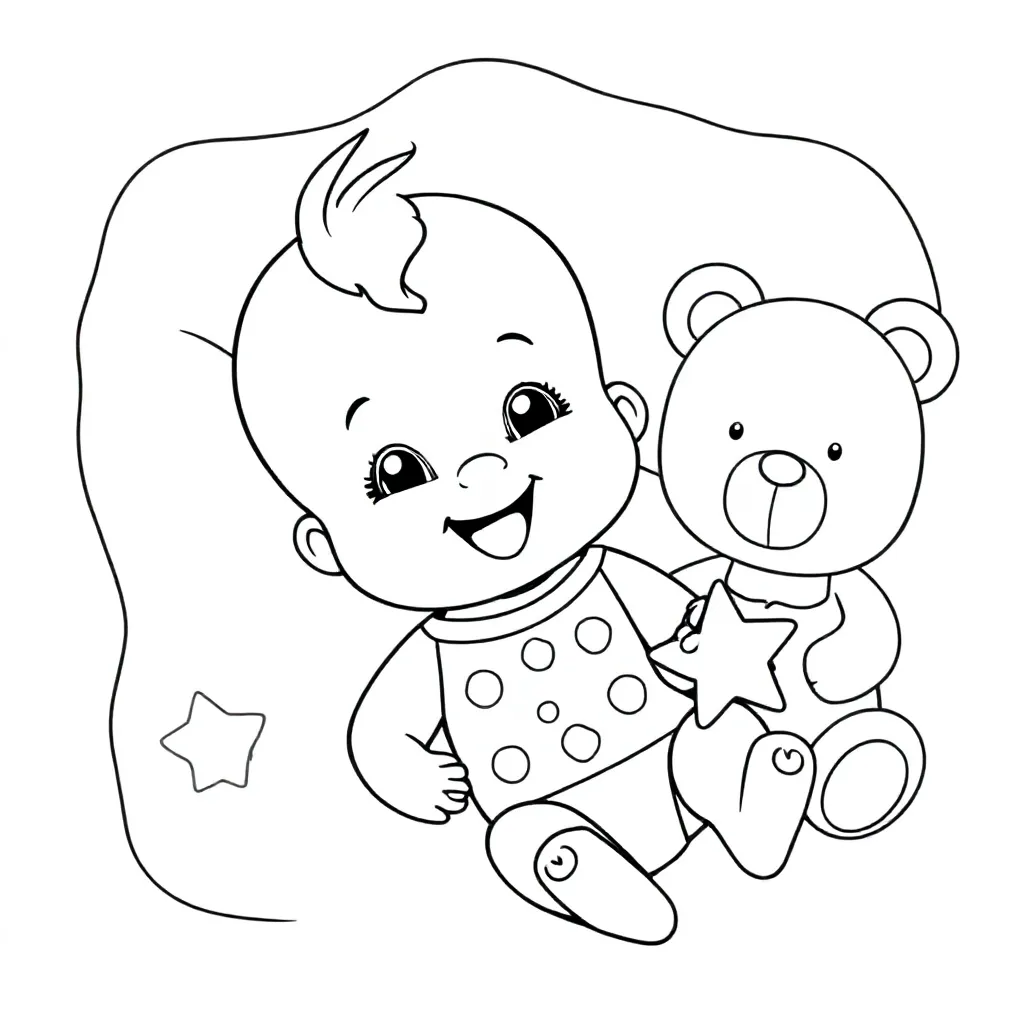 baby kleurplaat voor kinderen