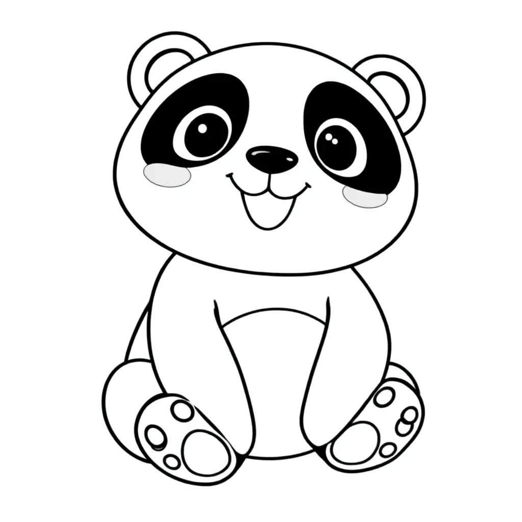 Feuille de coloriage Panda bébé gratuit Feuille de coloriage pour Enfants