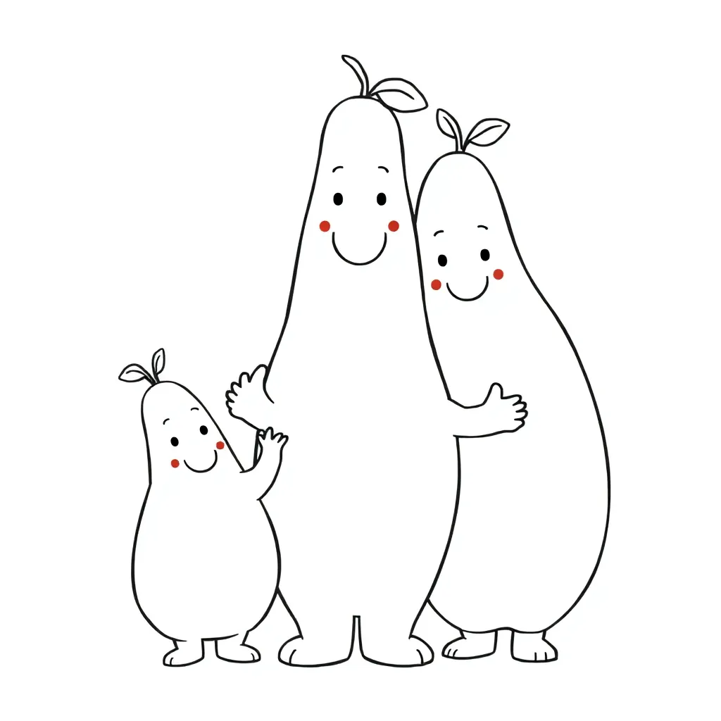 Barbapapa, Familie, rosa, Kuscheltier, schwarz Malvorlage für Kinder