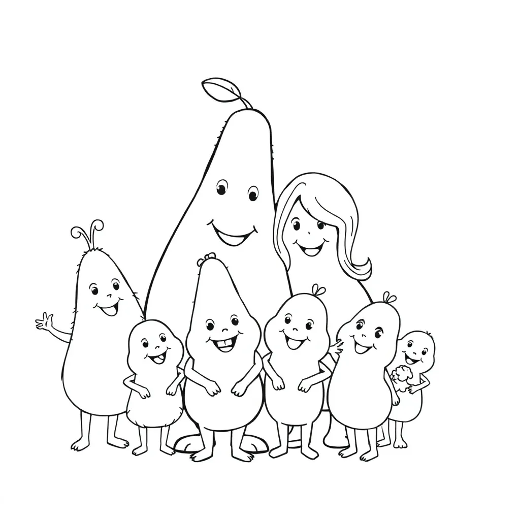 Barbapapa, Familie, rosa, Kuscheltier, schwarz Malvorlage für Kinder