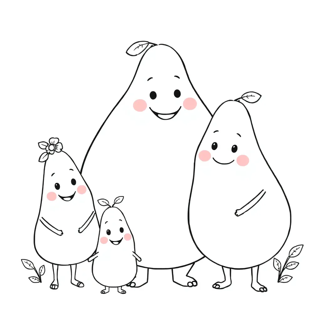Barbapapa, Familie, rosa, Kuscheltier, schwarz Malvorlage für Kinder