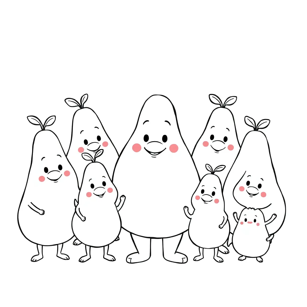 Barbapapa, Familie, rosa, Kuscheltier, schwarz Malvorlage für Kinder