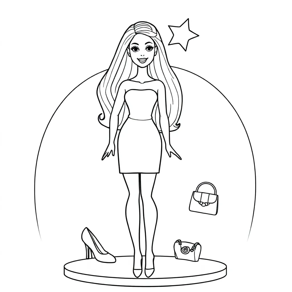 barbie coloring page for children