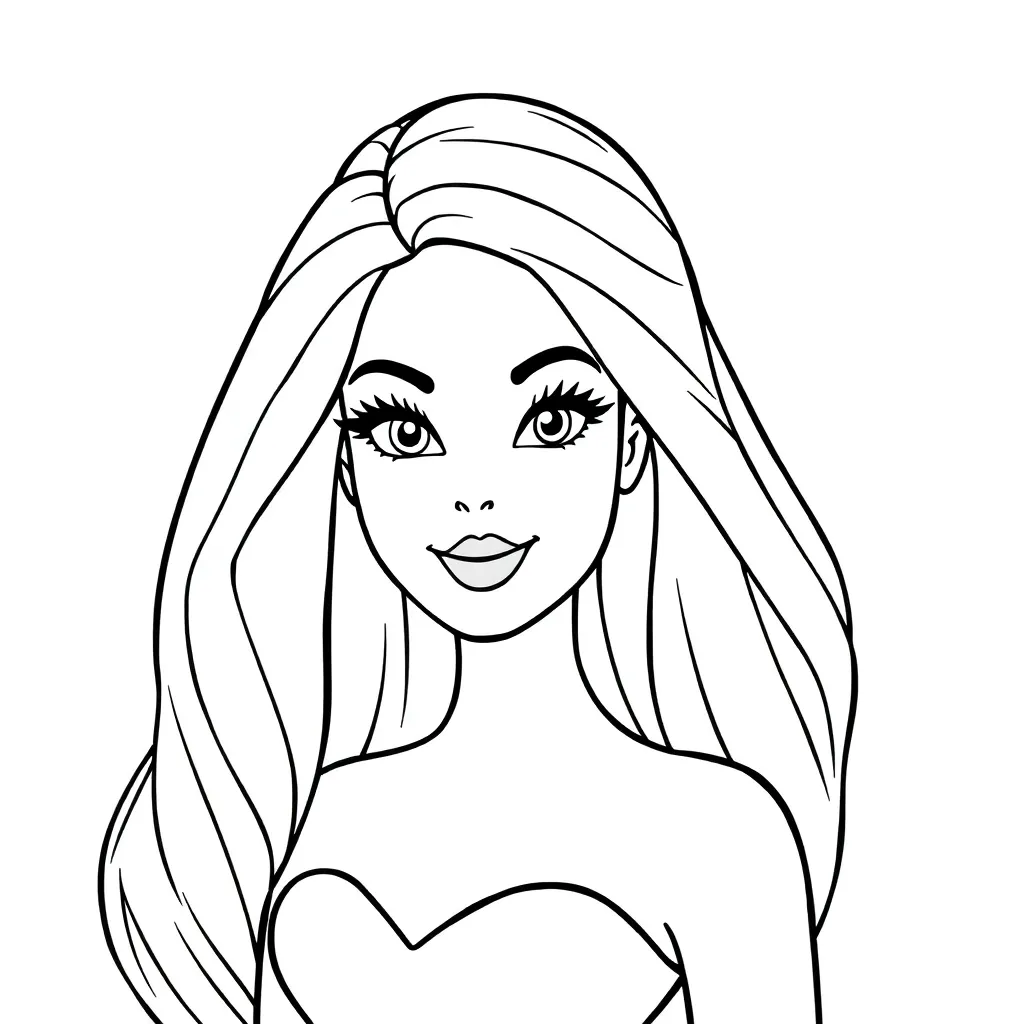 Barbie Prinses Creatief Tekenen Kindvriendelijk coloring page for children