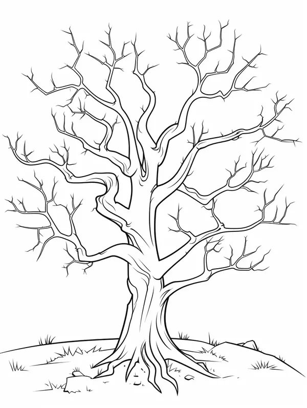 Bare Tree coloring page for children