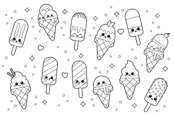 Beaucoup De Glaces coloring page for children