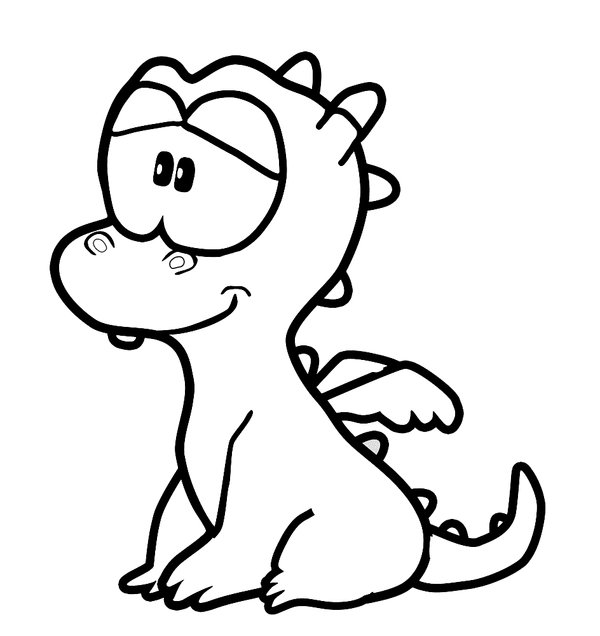 Bébé dragon coloring page for children